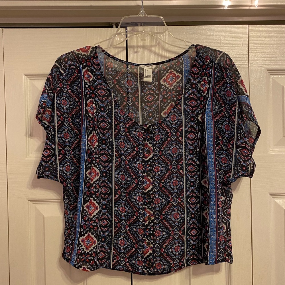 Printed Cropped L Top from Forever 21